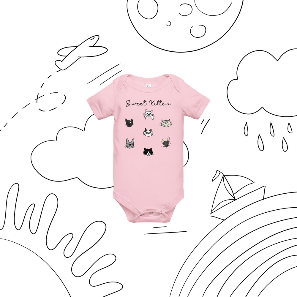 Sweet kitten Baby short sleeve one piece - Yoru Says