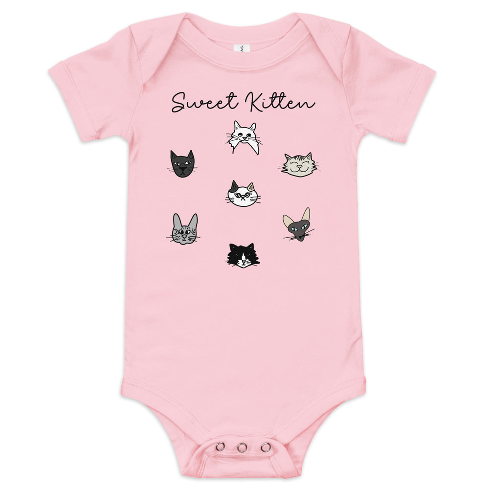 Sweet kitten Baby short sleeve one piece - Yoru Says