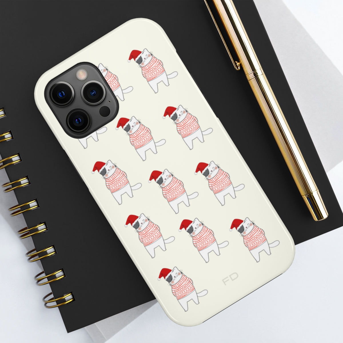 Christmas Cat Tough Case for iPhone with Wireless Charging - Yoru Says