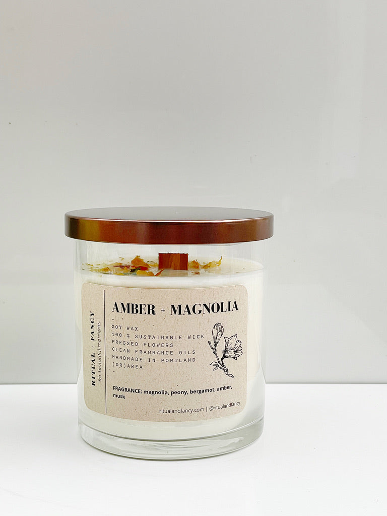 Amber Magnolia (Clean Burning Candle) - Yoru Says