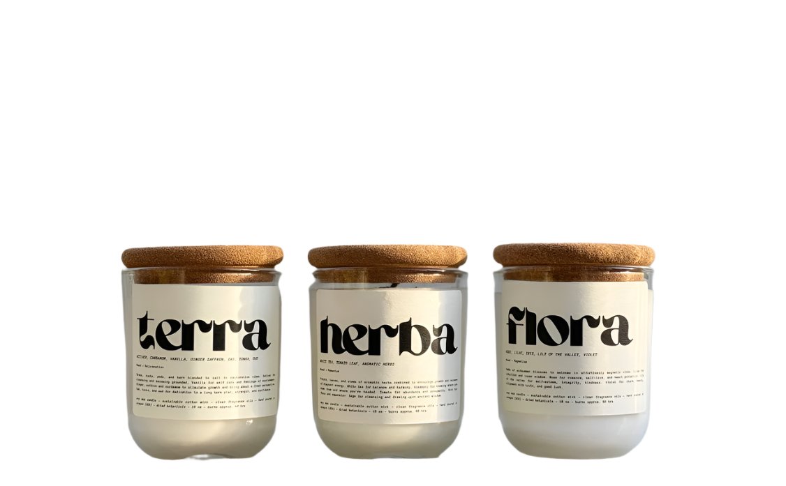 Mood-Boosting Botanical Candle Set (Terra, Herba, Flora) - Yoru Says