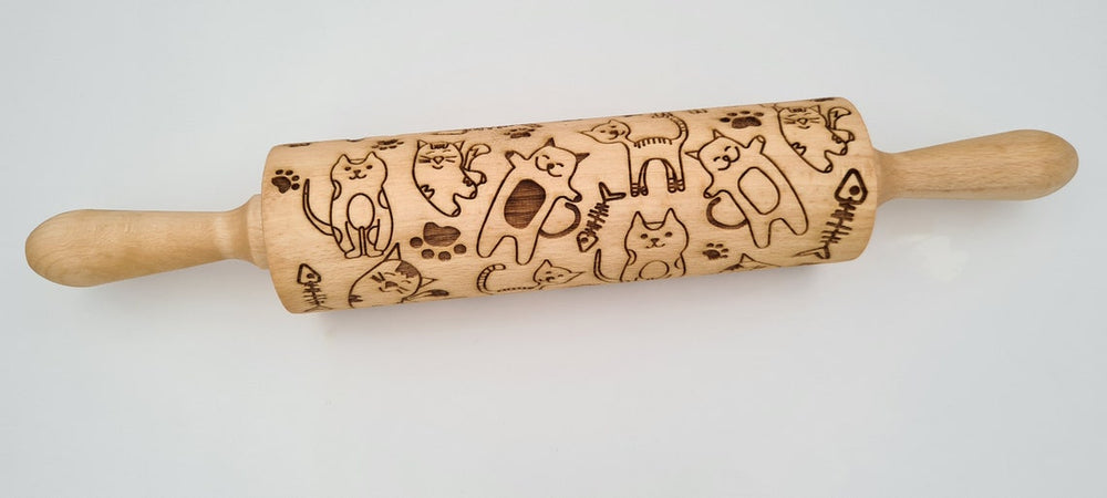 
                  
                    Engraved, handmade Rolling Pin Natural Wood - Yoru Says
                  
                