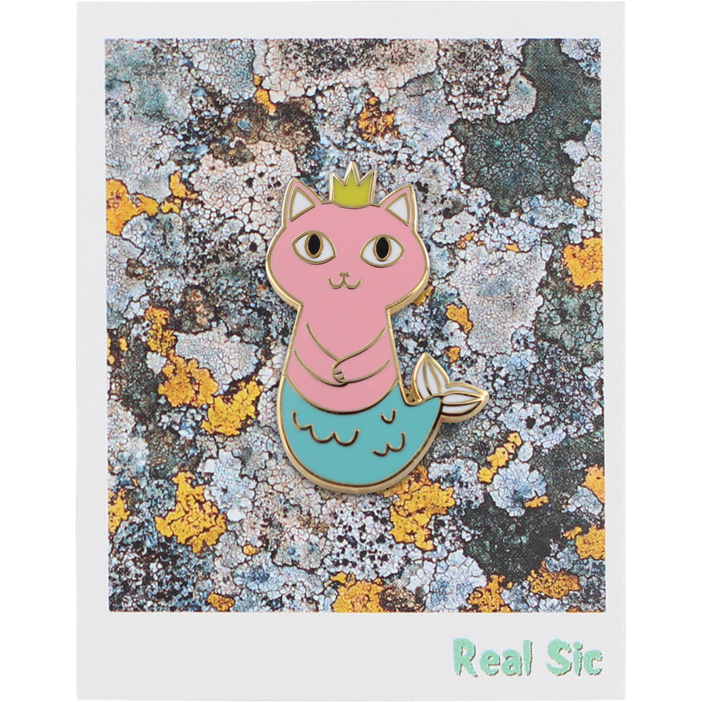 Mermaid Cat – Real Sic Mermaid Cat Enamel Pin - Yoru Says