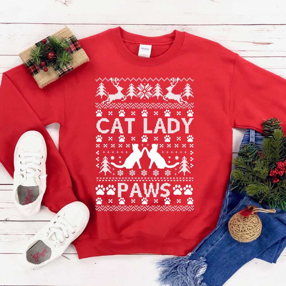 Cat lady Christmas Sweatshirt - Yoru Says