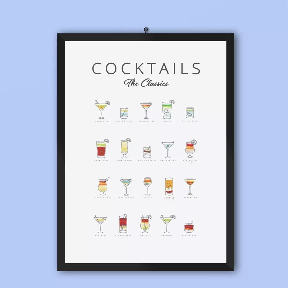 Cocktails Art Poster Decor - Yoru Says