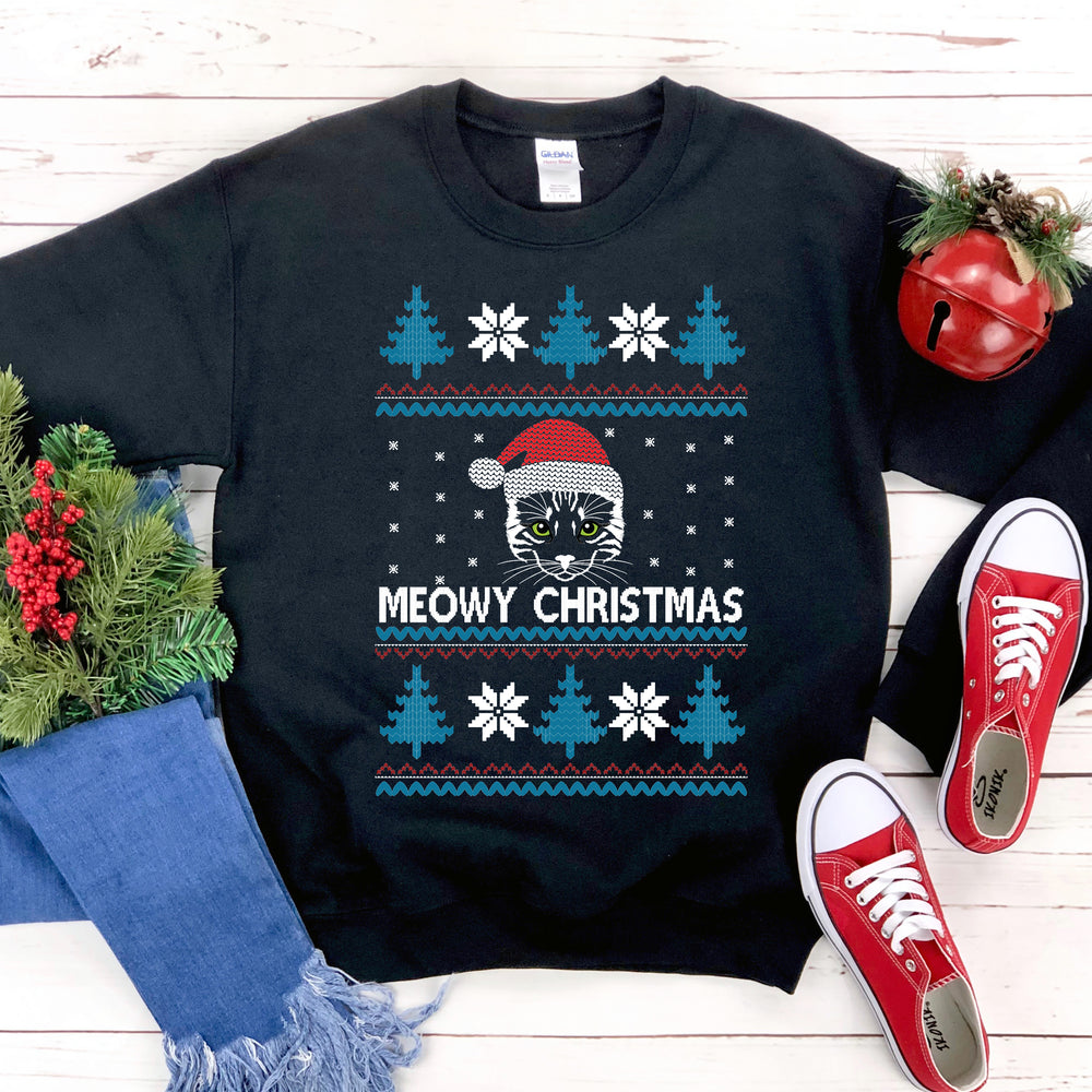 Meowy Christmas Sweatshirt - Yoru Says