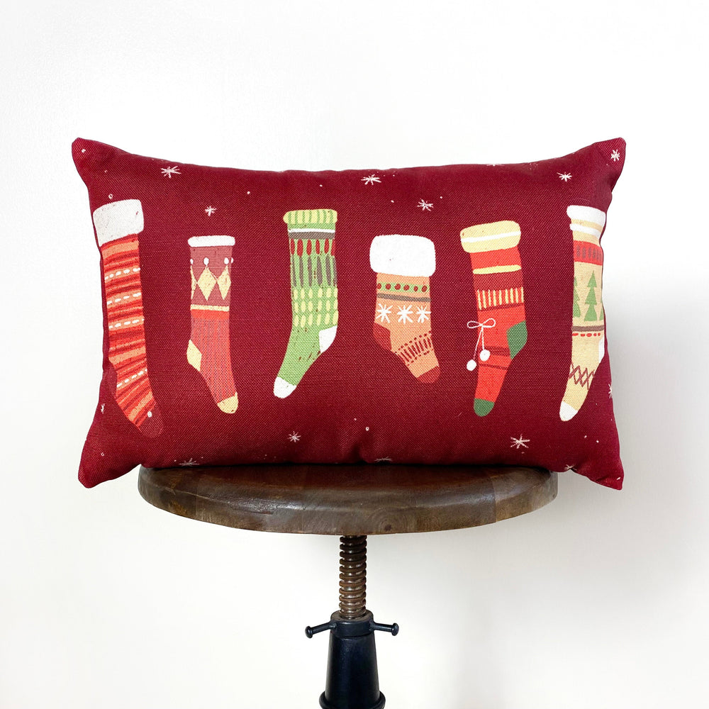 Christmas Stockings Throw Pillow Cover - Yoru Says