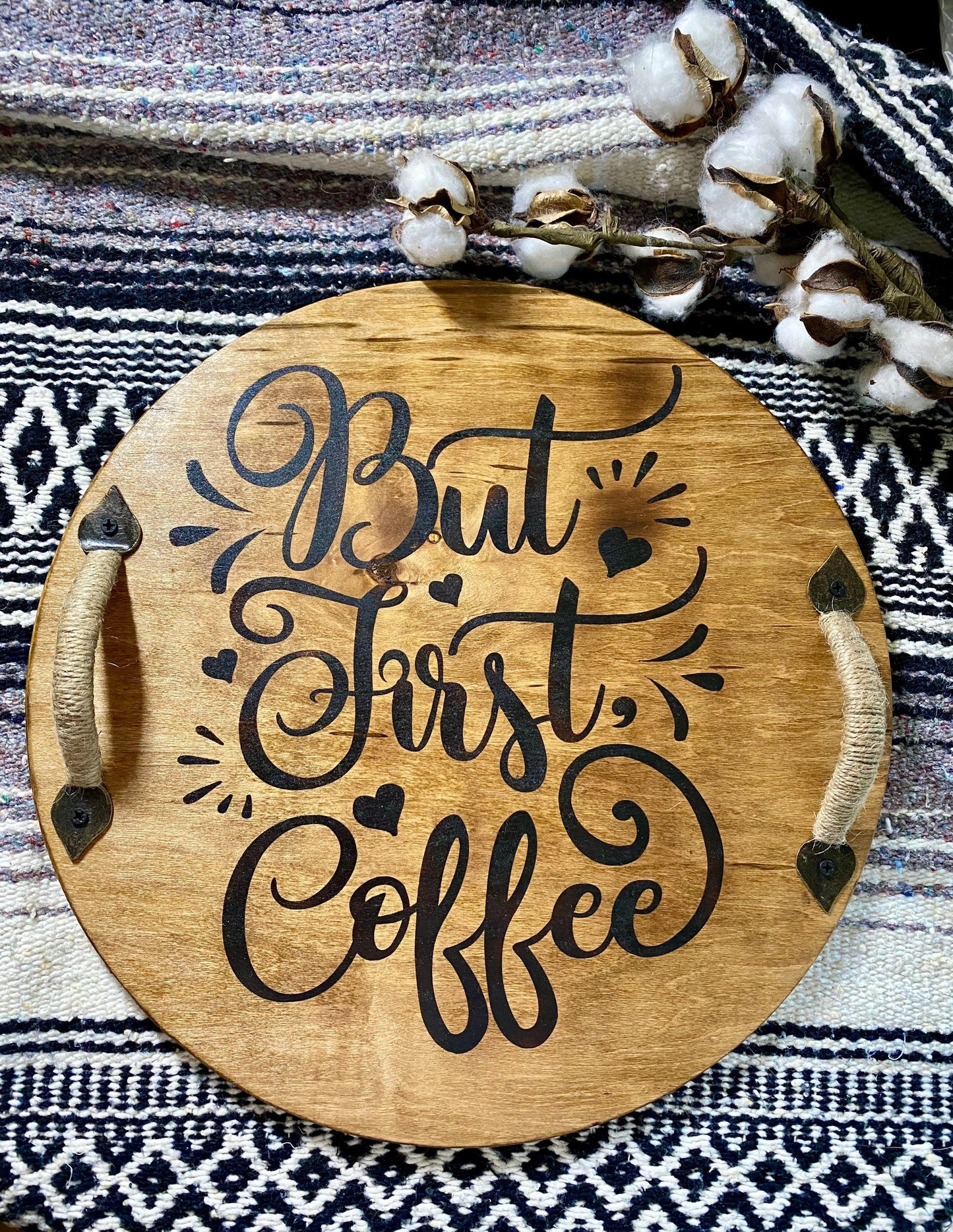 "But First, Coffee" Wooden Serving Tray - Yoru Says