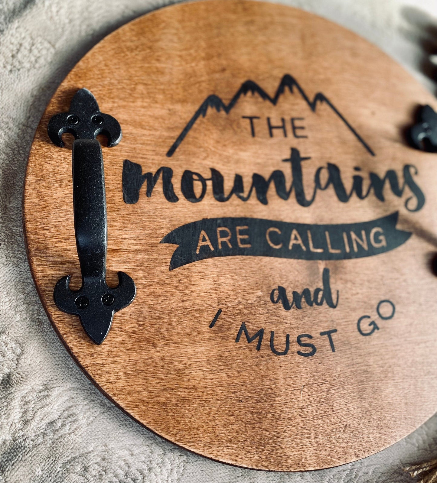 The Mountains Are Calling Wooden Serving Tray - Yoru Says