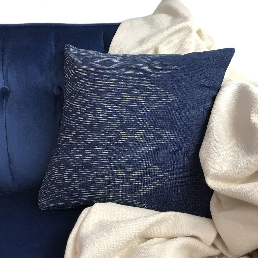 Indigo Diamond Pillow Cover - Yoru Says