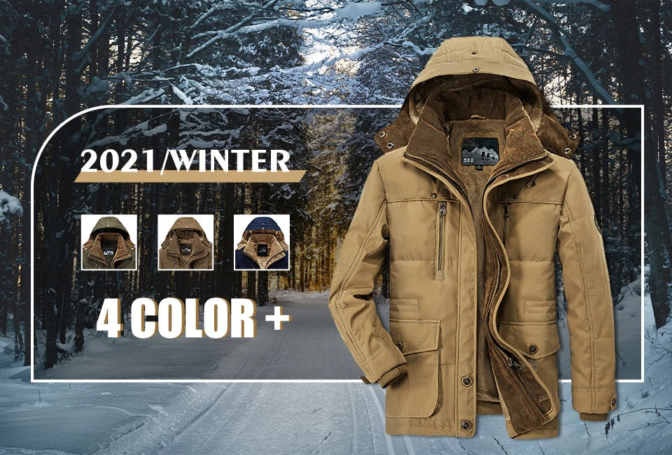 
                  
                    Mens Hooded Winter Parka Coat with Inner Fleece - Yoru Says
                  
                