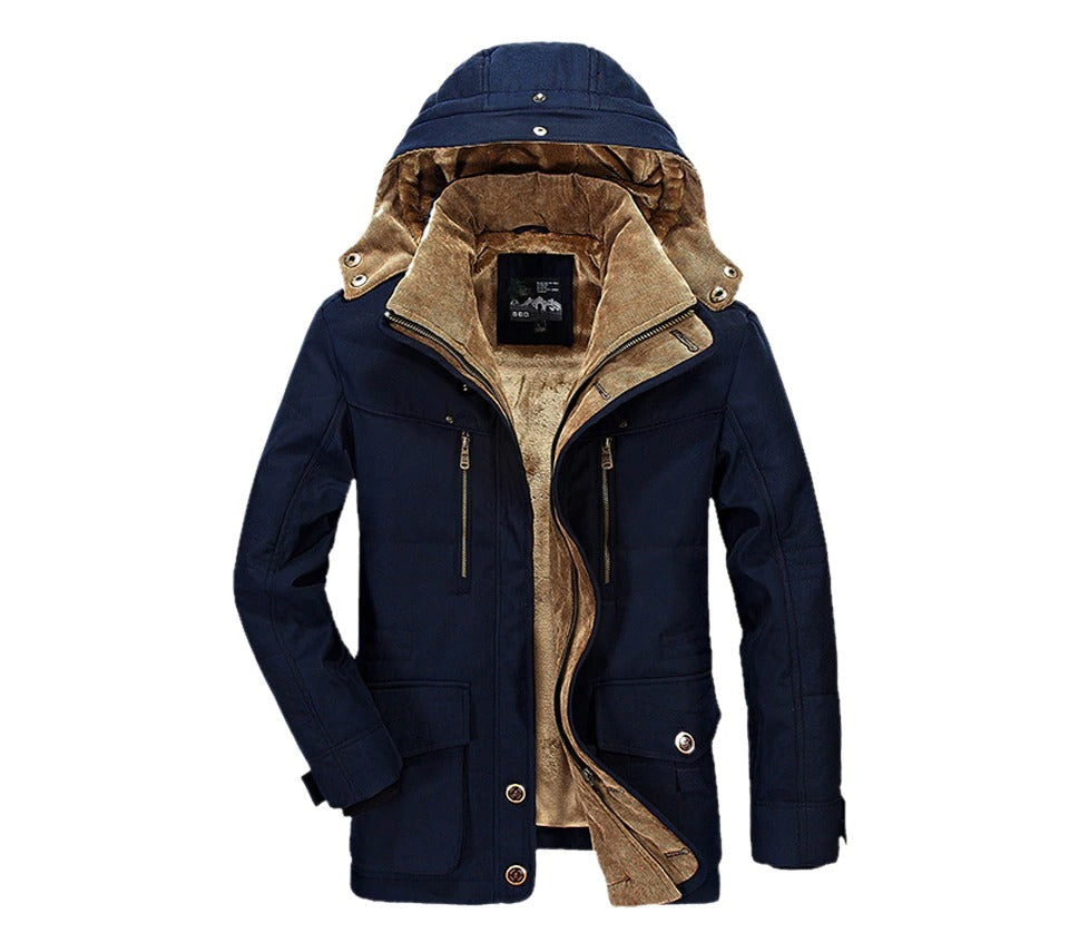 
                  
                    Mens Hooded Winter Parka Coat with Inner Fleece - Yoru Says
                  
                