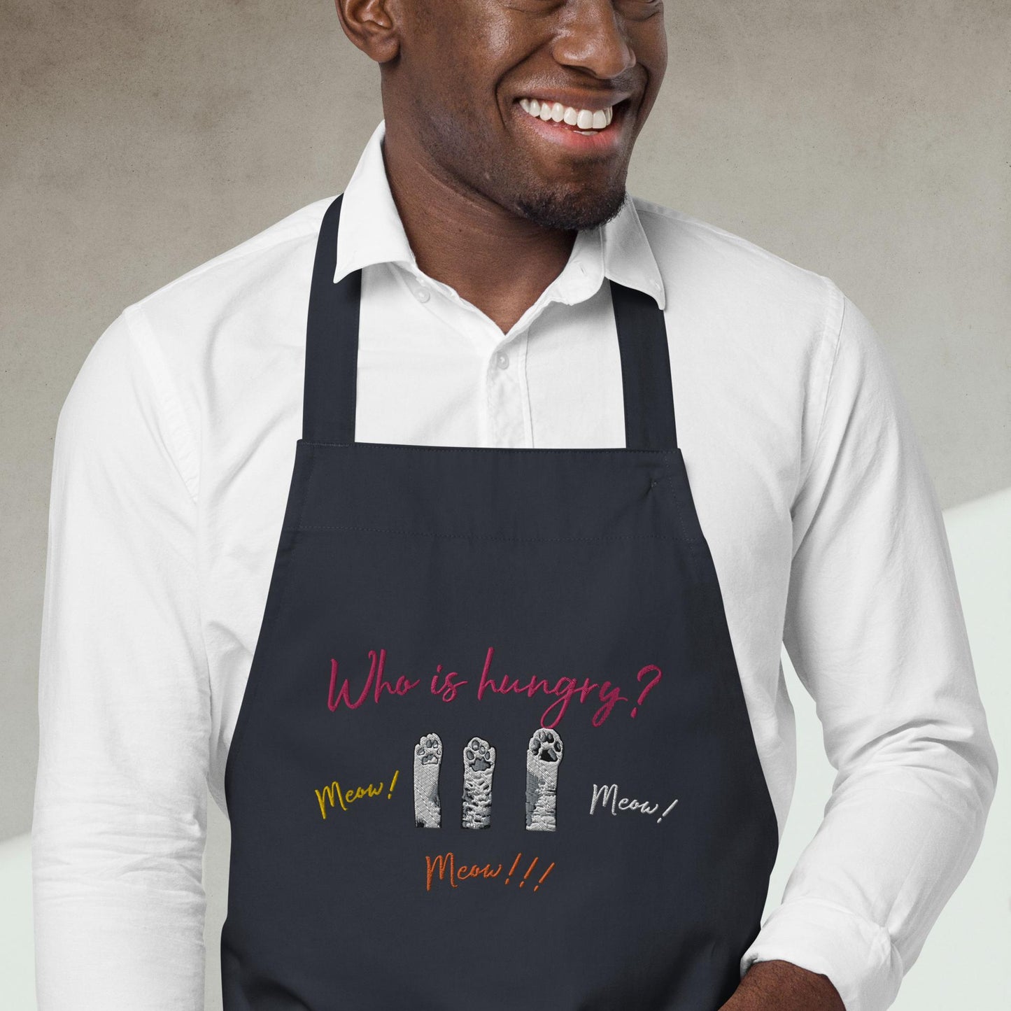 Hungry cats - Organic cotton apron - Yoru Says