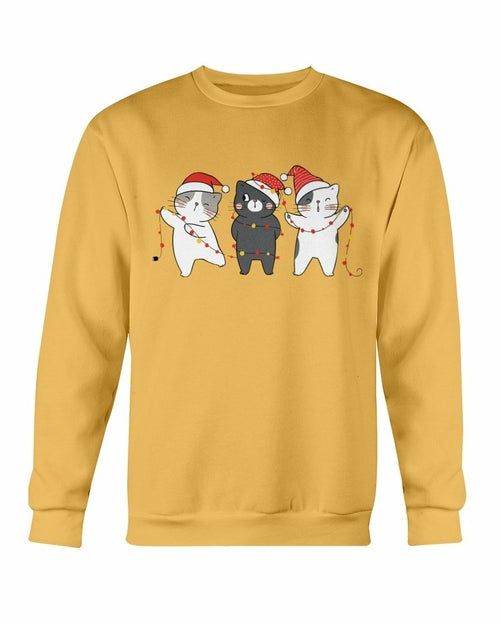 Three kittens - Cute Cats Christmas Sweatshirt - Yoru Says