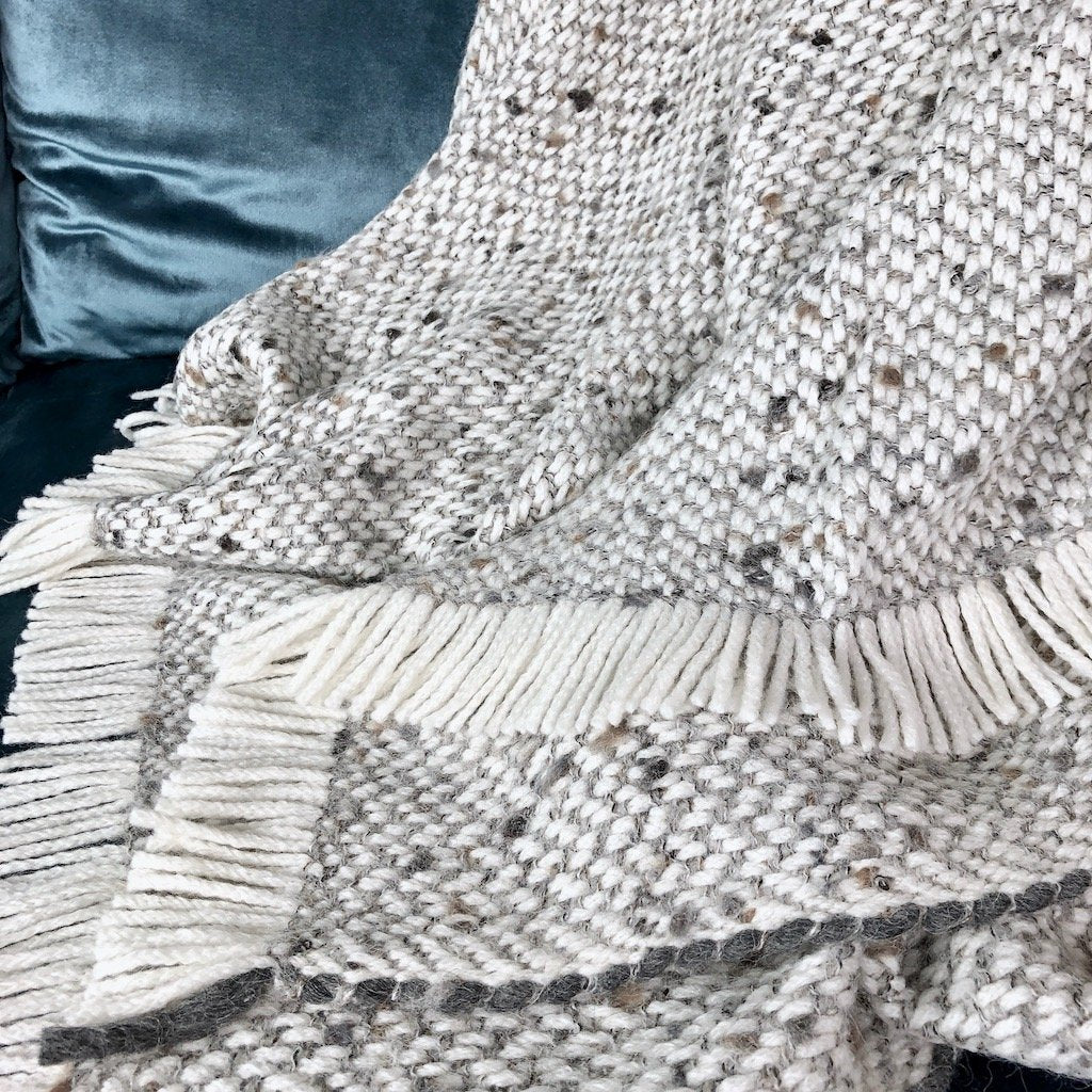 Chunky Gray Weave Alpaca Throw - Yoru Says