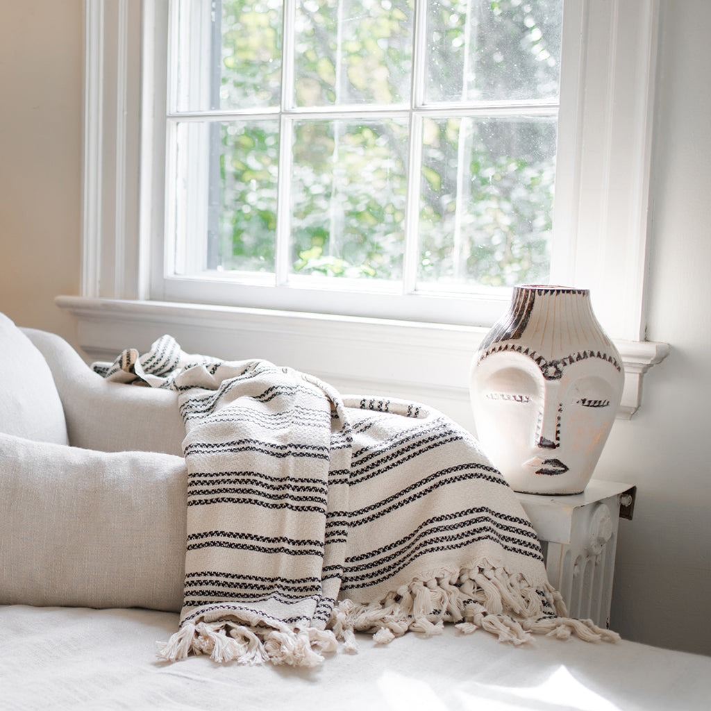 Woven Stripe Turkish Throw - Yoru Says