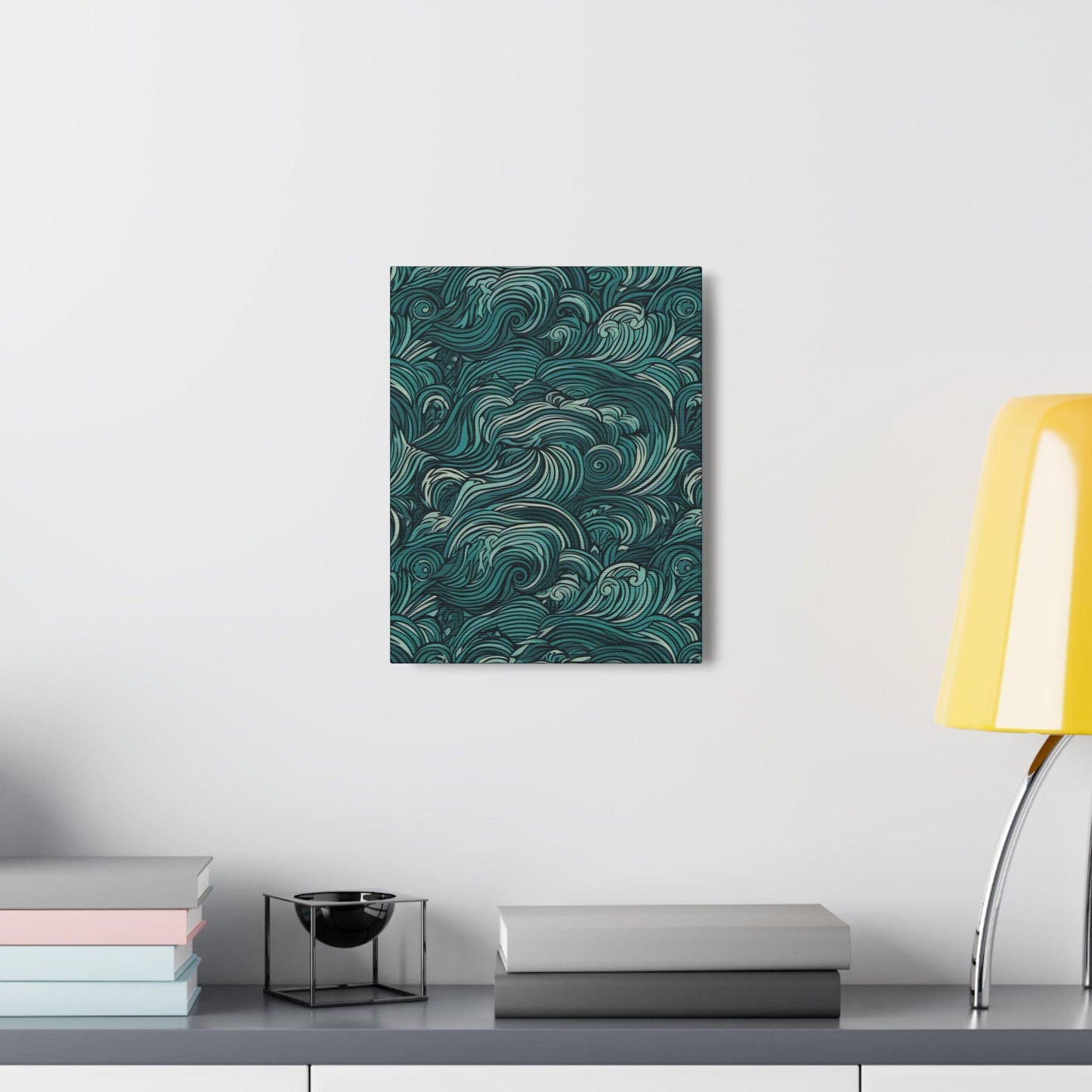 Wall Art Decor, Canvas Print Artwork, Water Wave Mint Green - Yoru Says