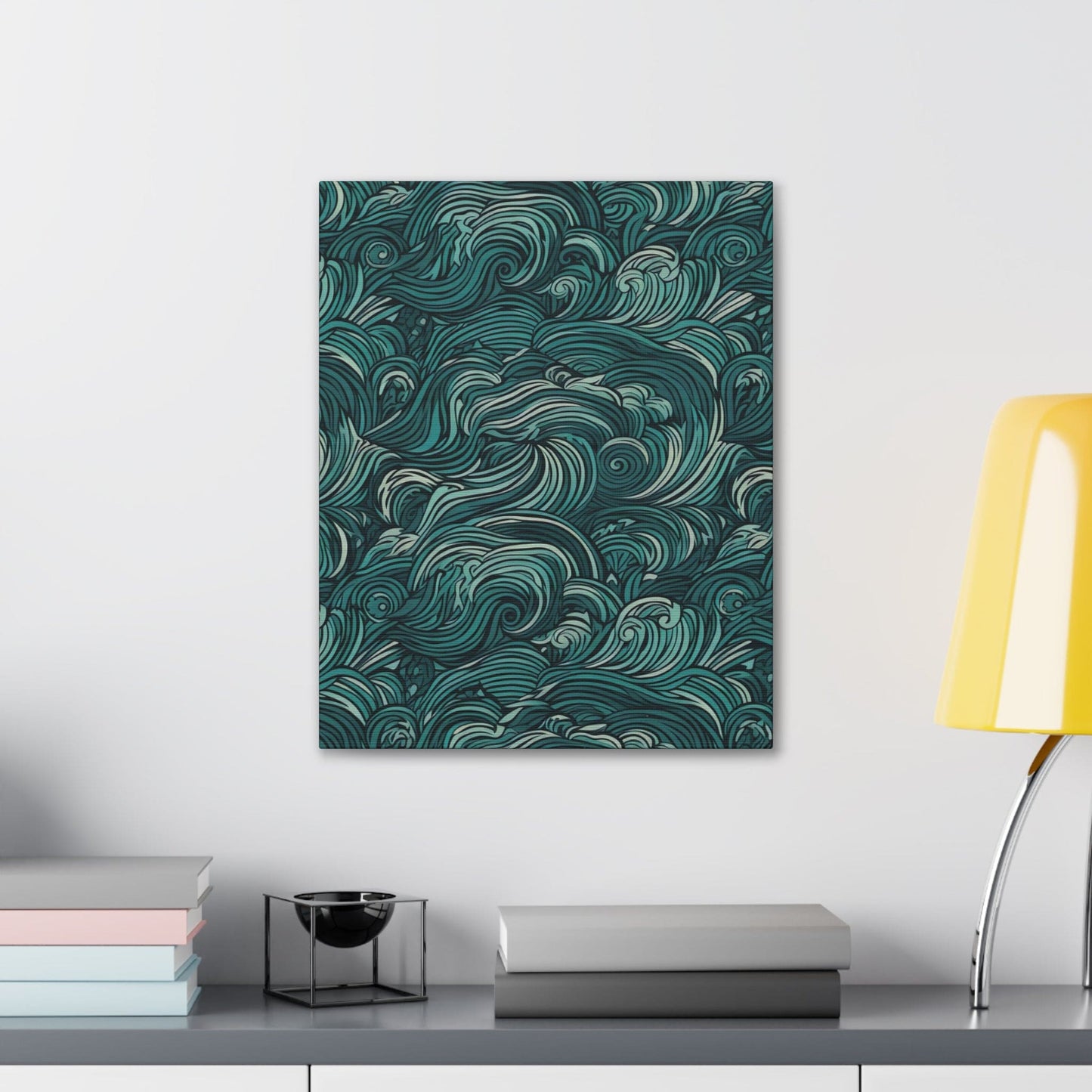 Wall Art Decor, Canvas Print Artwork, Water Wave Mint Green - Yoru Says