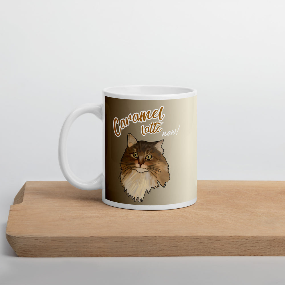 Caramel Latte - White glossy mug - Yoru Says