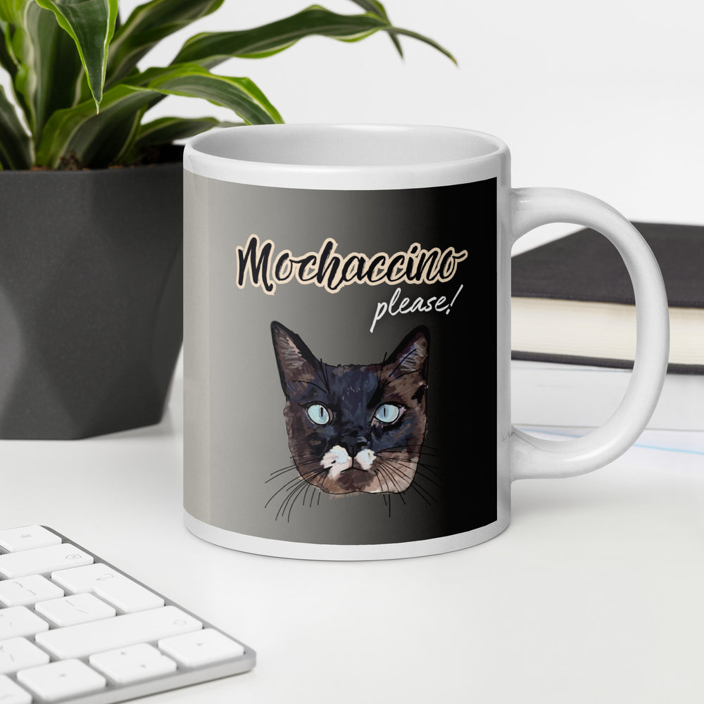 
                  
                    Mochaccino time - White glossy mug - Yoru Says
                  
                