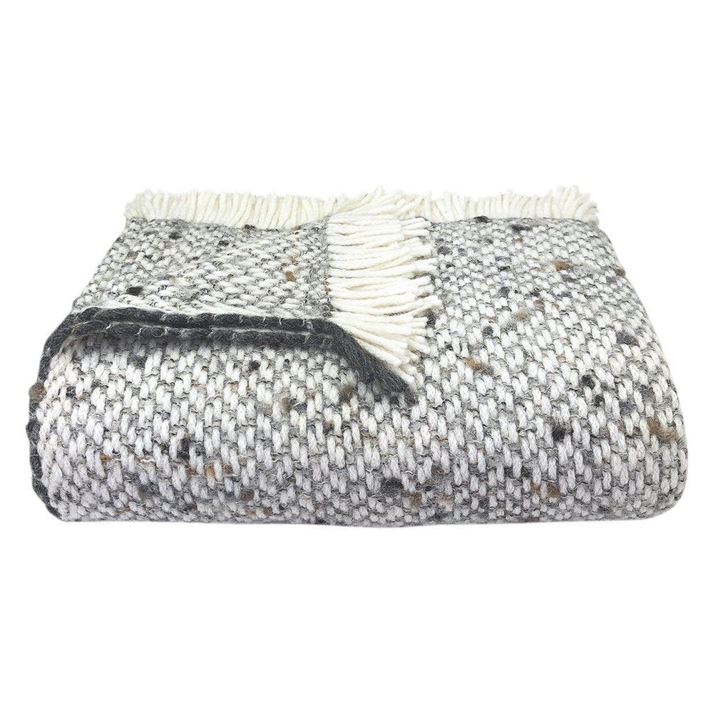 Chunky Gray Weave Alpaca Throw - Yoru Says